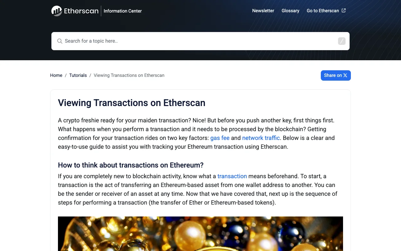 Ví dụ trang kiểm tra giao dịch Etherscan